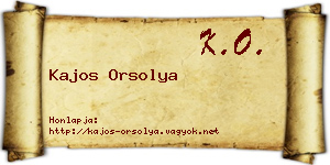 Kajos Orsolya névjegykártya